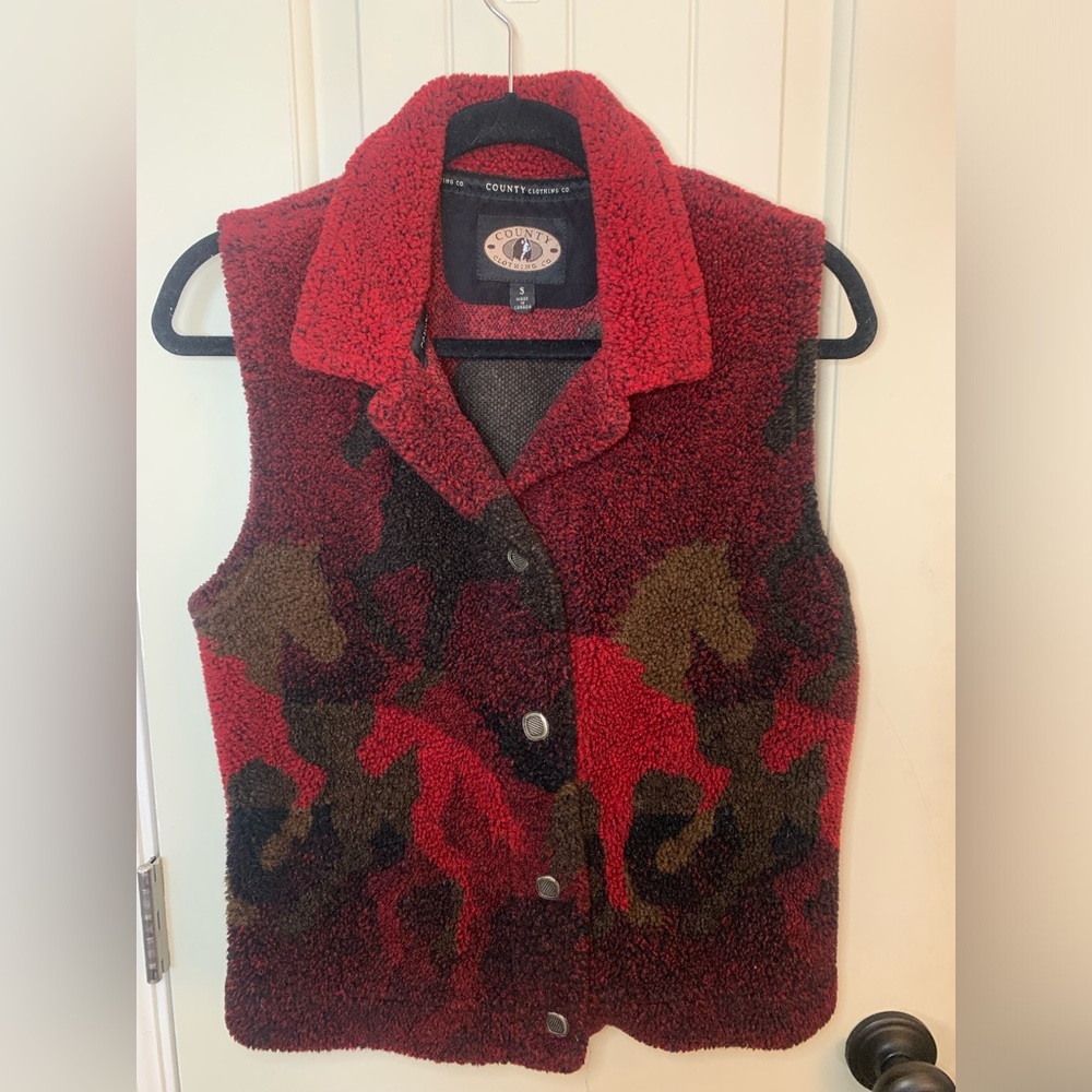 Vintage Fleece Horse Vest